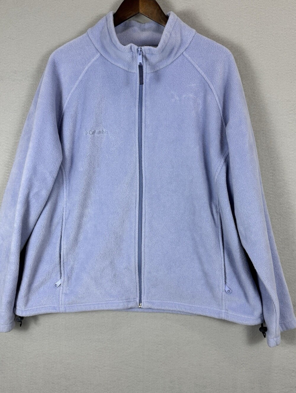 Columbia XW6185 Women’s 2X Blue Fleece Jacket Full Zip Pockets Outdoor Plus